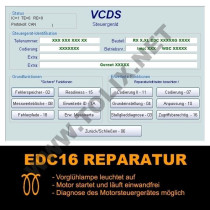 Reparatur Audi A3 2,0 TDI EDC16 Motorsteuergerät 03G906016G 03G 906 016 G 0281011364 0 281 011 364