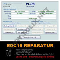 Reparatur Audi A3 2,0 TDI EDC16 Motorsteuergerät 03G906016G 03G 906 016 G 0281011364 0 281 011 364