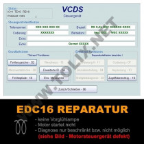 Reparatur VW Golf 1,9 TDI EDC16 Motorsteuergerät 038906016AG 038 906 016 AG 0281012553 0 281 012 553